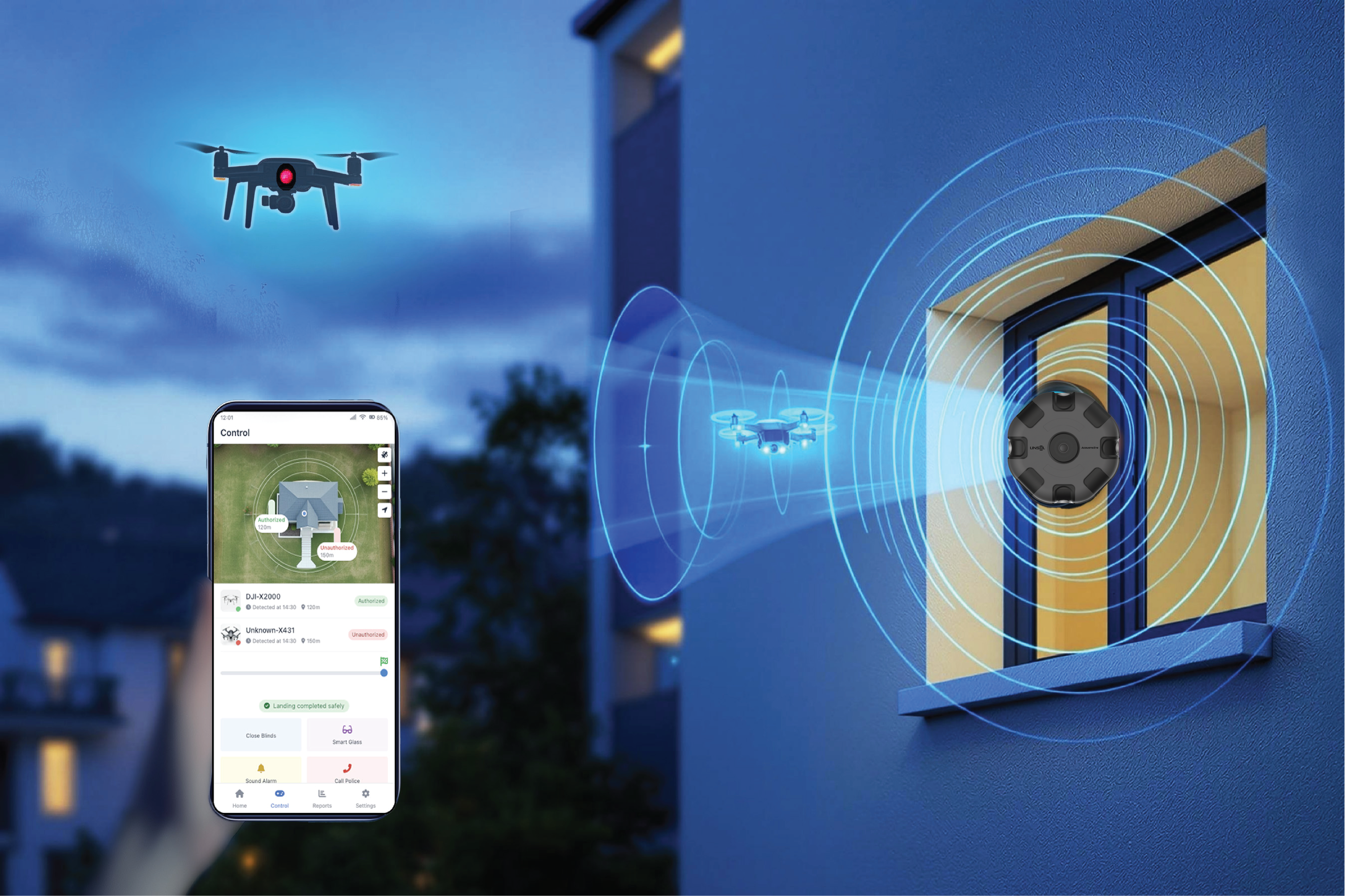 A new device being developed by Linsol. Acoustic Eye, which detects drones first.